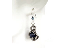 Load image into Gallery viewer, Sodalite Jewelry Set with Swarovski Crystal - Necklace and Earrings Sterling Silver Wire Wrap