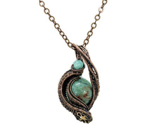 Load image into Gallery viewer, Custom Gemstone Steampunk Pendant, Wire-Wrapped in Bronze