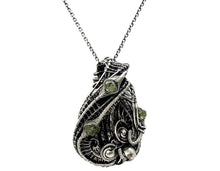 Load image into Gallery viewer, Sikhote-Alin Meteorite Pendant with Peridot, Wire-Wrapped in Sterling Silver