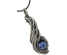 Load image into Gallery viewer, Custom Gemstone Wire-Wrapped Pendant in Sterling Silver; "Comet"