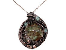 Load image into Gallery viewer, African Green Opal &amp; Fluorite Copper Wire Wrapped Pendant - Heather Jordan Jewelry