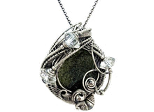 Load image into Gallery viewer, Large Moldavite Pendant Wire-Wrapped in Sterling Silver with Herkimer Diamonds - Heather Jordan Jewelry