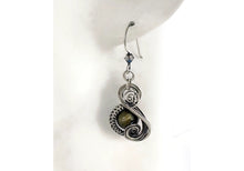 Load image into Gallery viewer, Sterling Silver Labradorite Jewelry Set with Swarovski Crystal - Necklace and Earrings