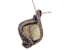 Load image into Gallery viewer, Citrine Wire-Wrapped Pendant in Bronze with Amethyst - Heather Jordan Jewelry