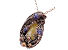 Load image into Gallery viewer, Citrine Crystal Wire Wrapped Pendant in Bronze with Amethyst - Heather Jordan Jewelry