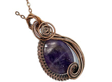 Load image into Gallery viewer, Amethyst and Bronze Necklace and Earrings Jewelry Set with Swarovski Crystal, Swish Design