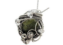 Load image into Gallery viewer, Large Moldavite Pendant Wire-Wrapped in Sterling Silver with Herkimer Diamonds - Heather Jordan Jewelry