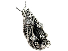 Load image into Gallery viewer, Vivianite Crystal Wire-Wrapped Pendant in Sterling Silver with Herkimer Diamonds