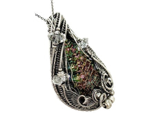 Load image into Gallery viewer, Multicolored Bismuth Crystal Pendant Necklace with Herkimer Diamonds in Sterling Silver