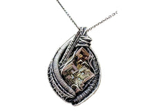 Load image into Gallery viewer, Bismuth Crystal Pendant: UV-Reactive Glass &amp; Sterling Silver Wire Wrap Necklace - Heather Jordan Jewelry