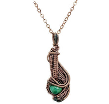 Load image into Gallery viewer, Malachite "Comet" Pendant: Copper Wire Wrap