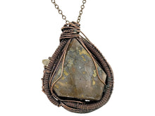 Load image into Gallery viewer, HUGE Amethyst Druzy Pendant with Citrine Nuggets: Copper Wire-Wrapped Geode Jewelry