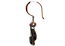 Load image into Gallery viewer, African Green Opal Steampunk Earrings in Bronze