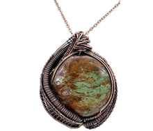 Load image into Gallery viewer, African Green Opal &amp; Fluorite Copper Wire Wrapped Pendant - Heather Jordan Jewelry