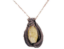 Load image into Gallery viewer, Citrine Crystal Wire Wrapped Pendant in Bronze with Amethyst - Heather Jordan Jewelry