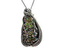 Load image into Gallery viewer, Multicolored Bismuth Crystal Pendant Necklace with Herkimer Diamonds in Sterling Silver
