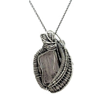 Load image into Gallery viewer, Raw Kunzite Crystal and Morganite Pendant: Sterling Silver Wire Wrap