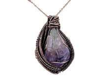 Load image into Gallery viewer, Amethyst Crystal Wire Wrapped Pendant in Bronze with Citrine Nuggets - Heather Jordan Jewelry