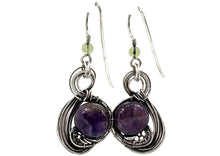 Load image into Gallery viewer, Custom Gemstone Sterling Silver Steampunk "Swish" Earrings