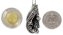 Load image into Gallery viewer, Vivianite Crystal Wire-Wrapped Pendant in Sterling Silver with Herkimer Diamonds