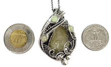 Load image into Gallery viewer, Libyan Desert Glass and Ethiopian Welo Opal Pendant - Sterling Silver Wire-Wrapped Tektite Jewelry - Heather Jordan Jewelry