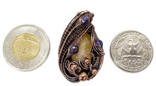 Load image into Gallery viewer, Citrine Crystal Wire Wrapped Pendant in Bronze with Amethyst - Heather Jordan Jewelry