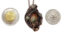 Load image into Gallery viewer, Picasso Jasper Wire Wrapped Pendant in Bronze with Labradorite - Heather Jordan Jewelry
