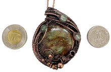 Load image into Gallery viewer, African Green Opal &amp; Fluorite Copper Wire Wrapped Pendant - Heather Jordan Jewelry