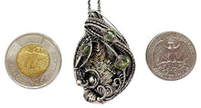 Load image into Gallery viewer, Bismuth Crystal Pendant: UV-Reactive Glass &amp; Sterling Silver Wire Wrap Necklace - Heather Jordan Jewelry
