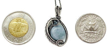 Load image into Gallery viewer, Gemstone Mini Woven Circle Pendant with Swarovski Crystal, Sterling Silver Wire Wrap
