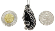 Load image into Gallery viewer, Twinned Vivianite Crystal Wire-Wrapped Pendant in Sterling Silver with Herkimer Diamonds