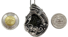 Load image into Gallery viewer, Large Moldavite Pendant Wire-Wrapped in Sterling Silver with Herkimer Diamonds Tektite Jewelry