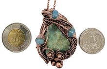 Load image into Gallery viewer, Rustic Hemimorphite Druzy Pendant: Wire-Wrapped with Green Chalcedony - Heather Jordan Jewelry