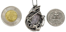 Load image into Gallery viewer, Raw Kunzite Crystal and Morganite Pendant: Sterling Silver Wire Wrap