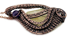 Load image into Gallery viewer, Citrine Wire-Wrapped Pendant in Bronze with Amethyst - Heather Jordan Jewelry