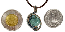 Load image into Gallery viewer, Verdigris Mini Woven Circle Gemstone Pendant in Copper