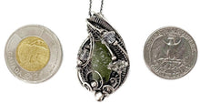 Load image into Gallery viewer, Moldavite Pendant Wire-Wrapped Sterling Silver Herkimer Diamonds Tektite Jewelry Space Enthusiast Necklace - Heather Jordan Jewelry