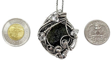 Load image into Gallery viewer, Large Moldavite Pendant Wire-Wrapped in Sterling Silver with Herkimer Diamonds - Heather Jordan Jewelry