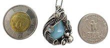 Load image into Gallery viewer, Peruvian Blue and Ethiopian Opal Pendant: Wire-Wrapped Sterling Silver Necklace, October Birthstone
