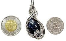 Load image into Gallery viewer, Sodalite Jewelry Set with Swarovski Crystal - Necklace and Earrings Sterling Silver Wire Wrap