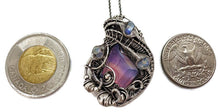 Load image into Gallery viewer, Aurora Opal Pendant: Sterling Silver Wire-Wrapped with Rainbow Moonstone - Heather Jordan Jewelry