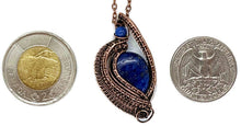 Load image into Gallery viewer, Lapis Lazuli Mini Woven Teardrop Pendant: Bronze Wire Wrap