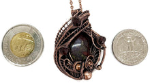 Load image into Gallery viewer, Dragon Blood Jasper Wire Wrapped Pendant in Bronze with Garnet - Heather Jordan Jewelry