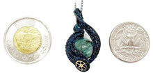 Load image into Gallery viewer, Steampunk Verdigris Hemo Jasper Necklace w Malachite/Azurite, Bronze Wire Wrap