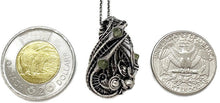 Load image into Gallery viewer, Sikhote-Alin Meteorite Pendant with Peridot, Wire-Wrapped in Sterling Silver