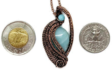 Load image into Gallery viewer, Amazonite Mini Woven Teardrop Pendant: Bronze Wire Wrap with Peruvian Blue Opal - Heather Jordan Jewelry