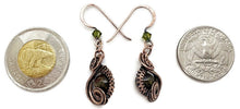 Load image into Gallery viewer, Dragon Bloodstone Wire-Wrapped Jewelry Set: Bronze Necklace &amp; Earrings with Swarovski Crystal Swish Design - Heather Jordan Jewelry