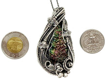 Load image into Gallery viewer, Multicolored Bismuth Crystal Pendant Necklace with Herkimer Diamonds in Sterling Silver