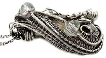 Load image into Gallery viewer, Ammonite Fossil Pendant: Sterling Silver Wire Wrapped Shell Necklace with Aquamarine - Heather Jordan Jewelry