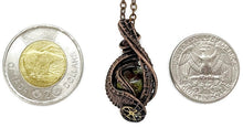 Load image into Gallery viewer, Custom Gemstone Steampunk Pendant, Wire-Wrapped in Bronze